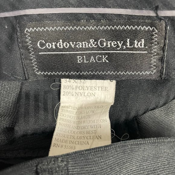 Vintage Cordovan & Grey Ltd. Corduroy Pants Men's 34x 32 Black Pleated Front - Picture 11 of 12